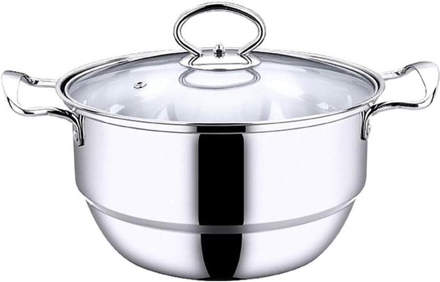 Stoompan Roestvrijstaal Soepstomer Keuken Gezond Koken Grote Capaciteit 24cm Zilver