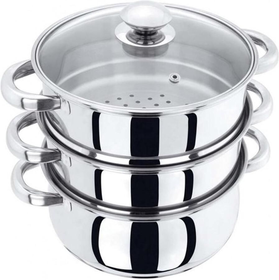 Stoompan RVS 20 cm 3-delig Geschikt voor inductie