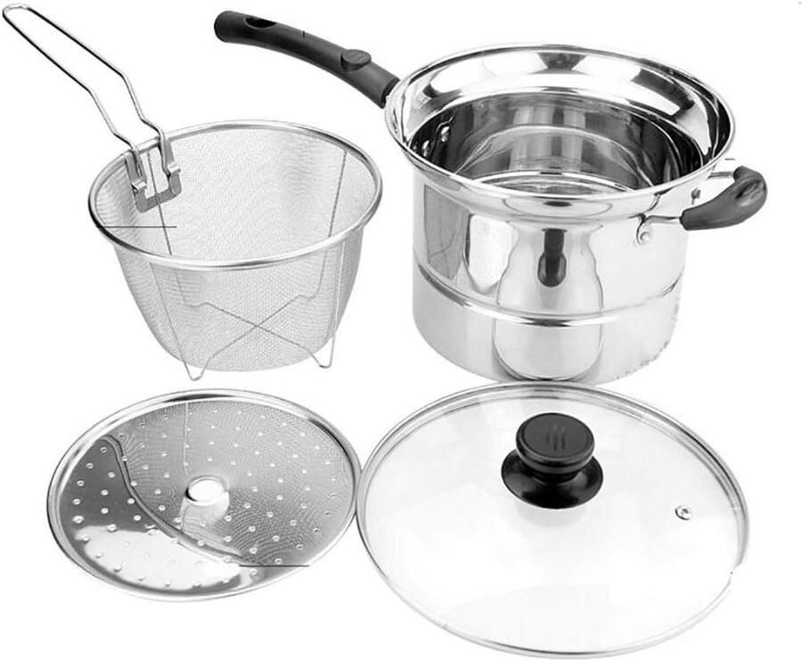 Stoompan RVS Kookpan Noedel Gezond Koken Gelijkmatige Warmte 36x20cm Zilver