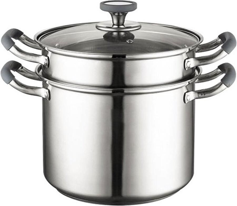 Stoompan RVS Soeppan mand Gezond Koken Gelijkmatige Warmte 24 cm Zilverkleurig