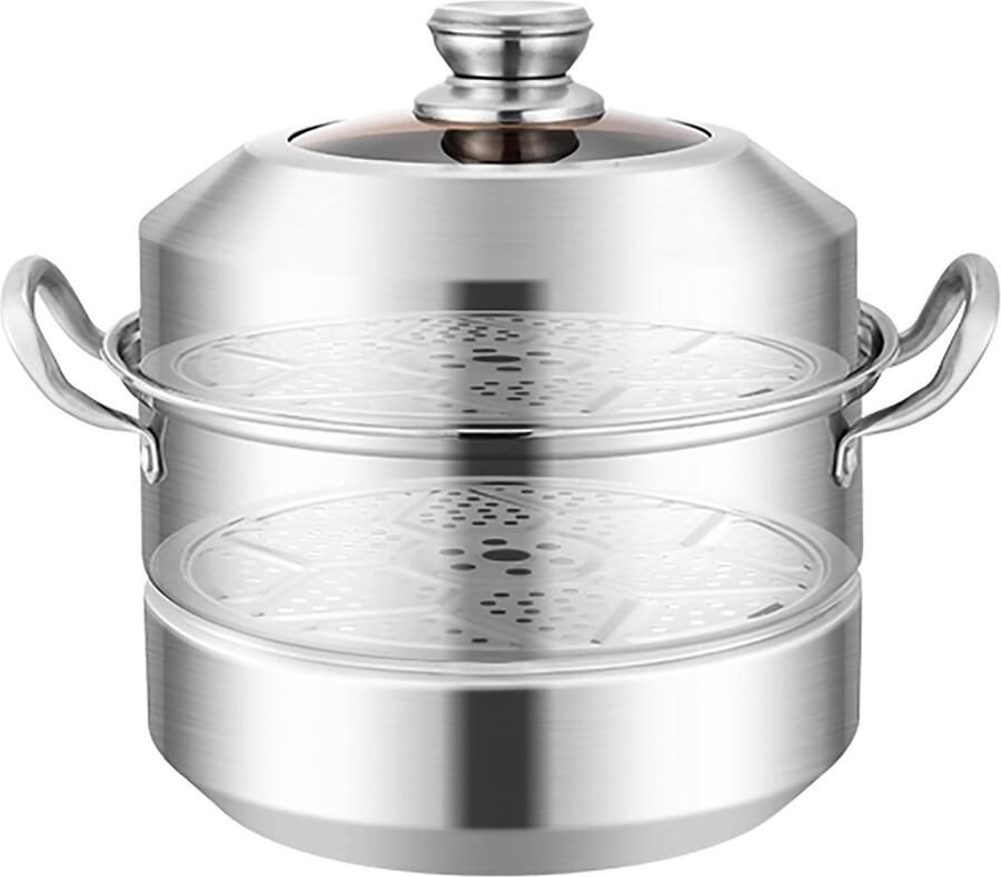 Stoompan RVS Soeppot Kookpan Gezond Koken Food Grade Materiaal 28 cm