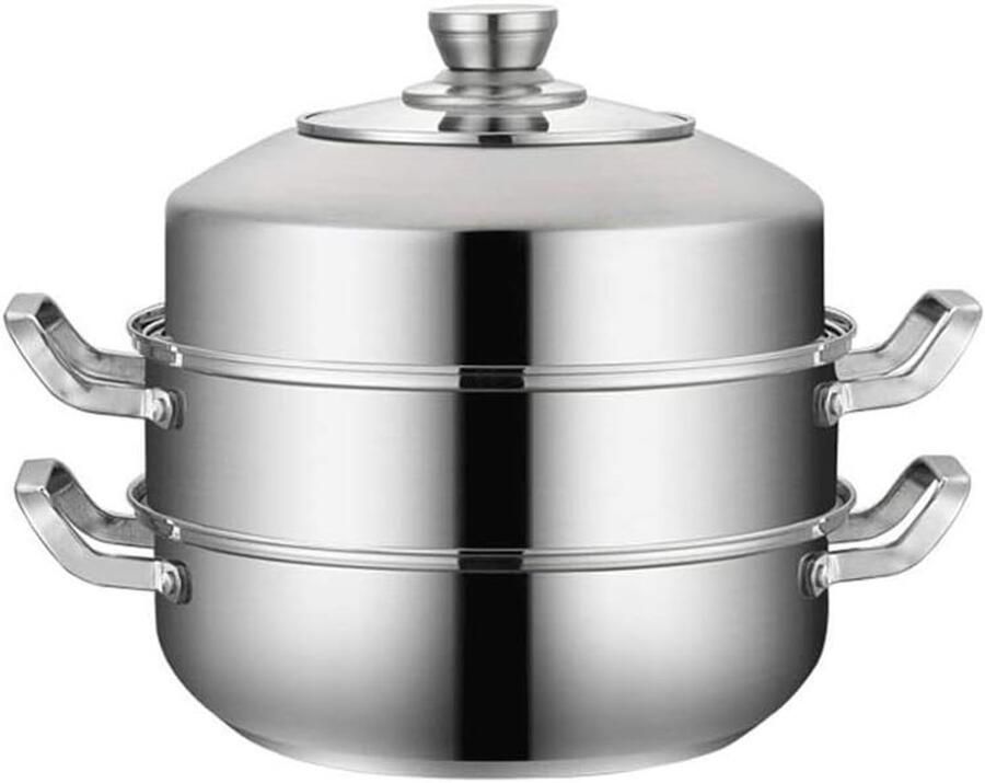 Stoompan Set Groente Pan Gezond Koken Roestvrij Staal 30cm Diameter