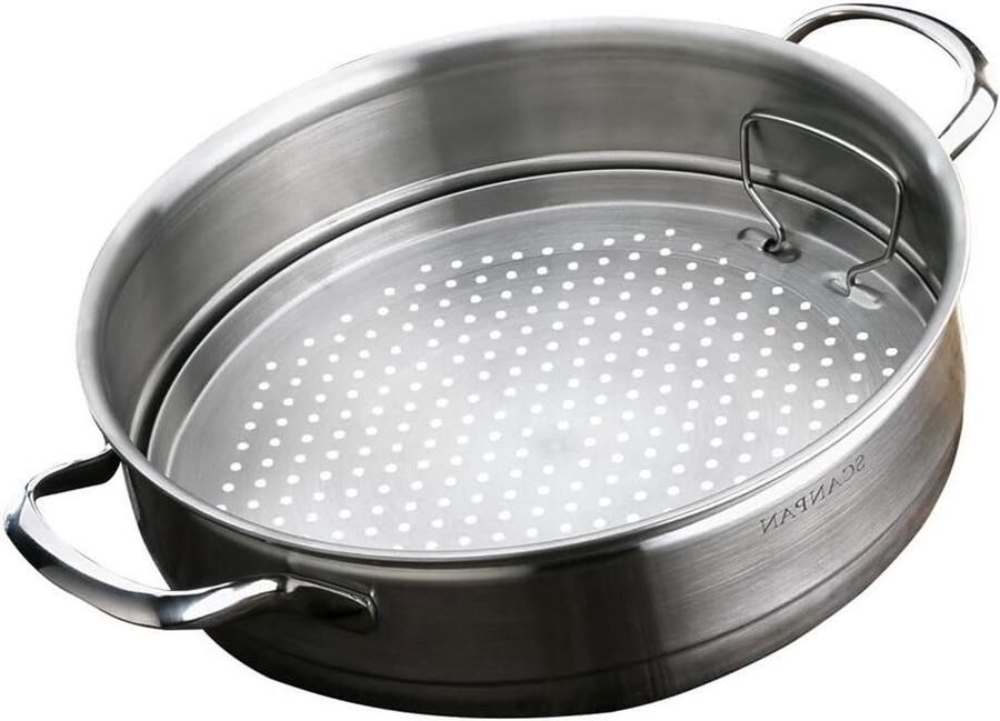 Stoompan Set Kookpan Stapelbaar Gezond Koken Vaatwasserbestendig 26 cm Zilver
