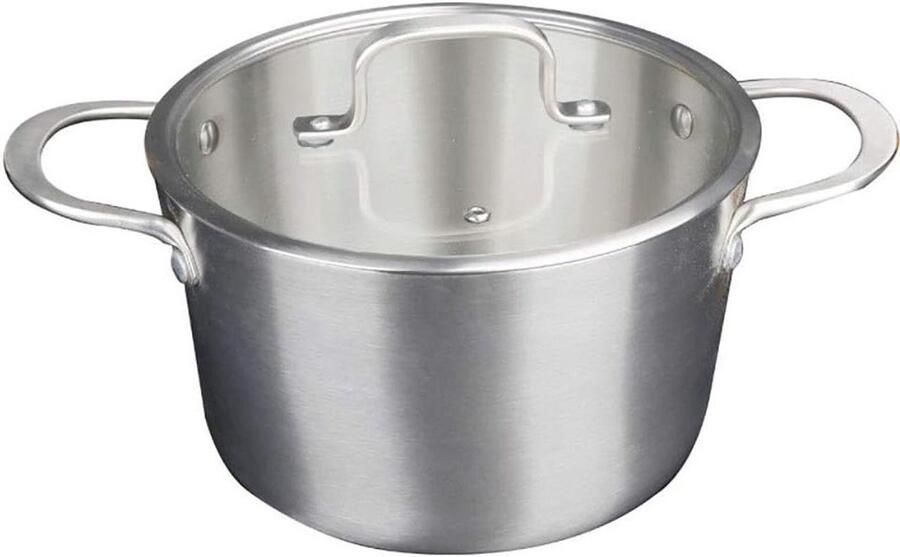 Stoompan Set Kookpan Stoofpan Gezond Koken Extra Dikke Bodem 24 cm Diameter Zilverkleurig