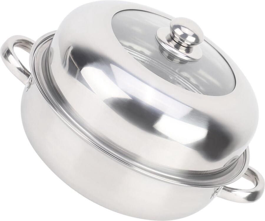 Stoompan Soepketel Gezond Koken Enkele Laag 28 Cm Zilver