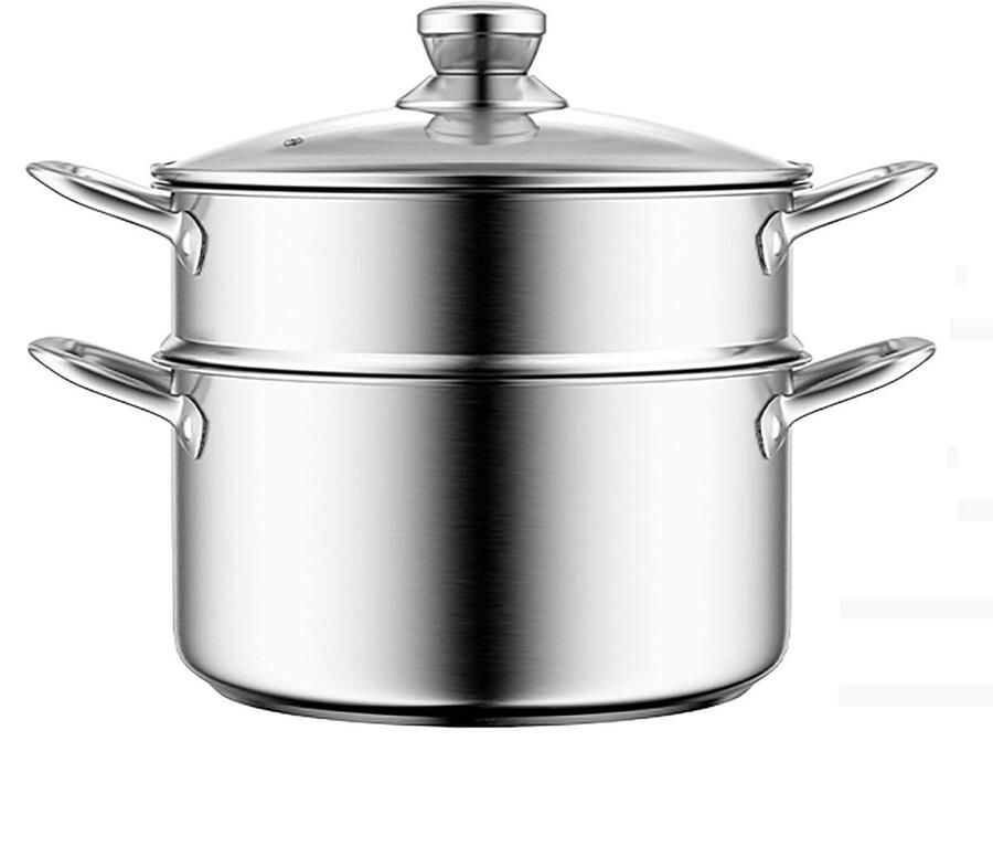 Stoompan Soepketel Kookpan Stoofpan Gezond Koken Extra Dikke Bodem 24 cm Zwart