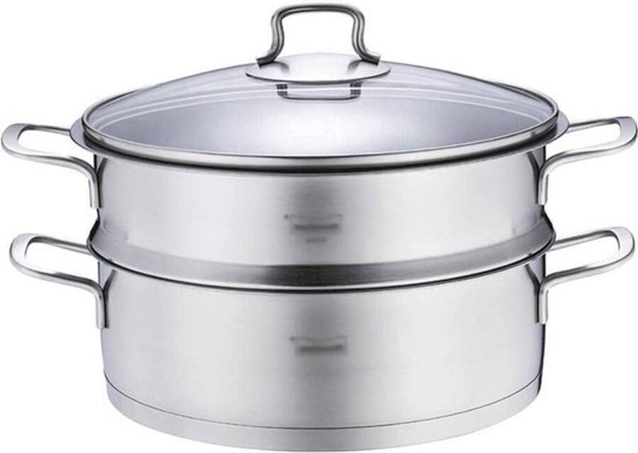 Stoompan Soeppan Huishoudelijke pan Gezond Koken Verdikt Roestvrij Staal 28cm Diameter Zilver