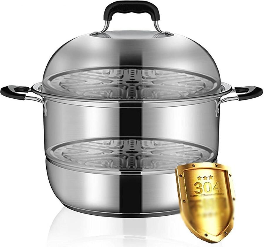 Stoompan Soeppot Gezond Koken Meerlaagse Bodem 32cm Zilver