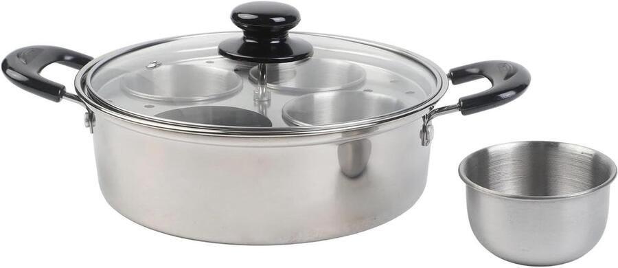 Stoompan Stomer Eieren Huishoudelijk Koken Verdikte Constructie 20 cm Zilver