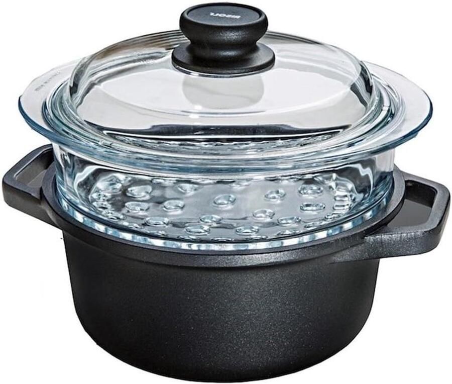 Stoompan Stoominzet Gezond Koken Roestvrij staal 20 cm Zilver