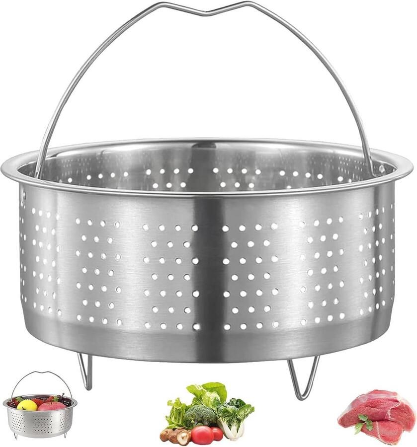 Stoompan van roestvrij staal 16 cm stoominzet voor het koken van groenten en fruit