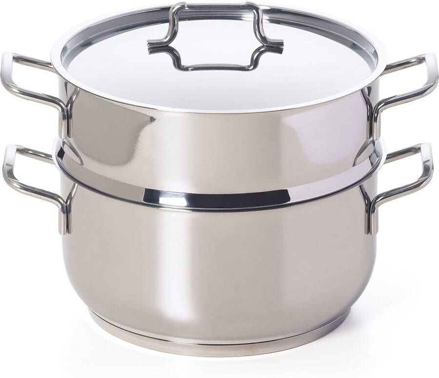 Stoompan voor perfect stomen met drievoudige bodem 22 cm