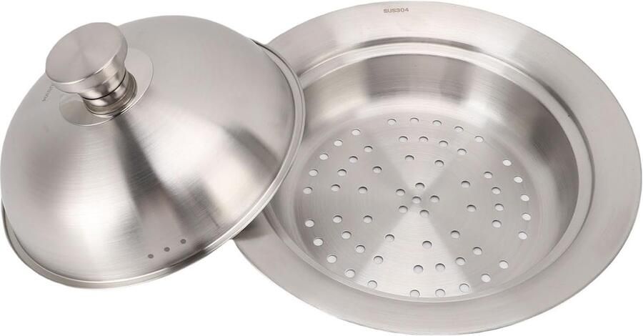 Stoomplaat Vliegende Schotel Keuken Accessoire Gezond Koken Waterafscheiding Technologie 3 Delig Zilverkleurig