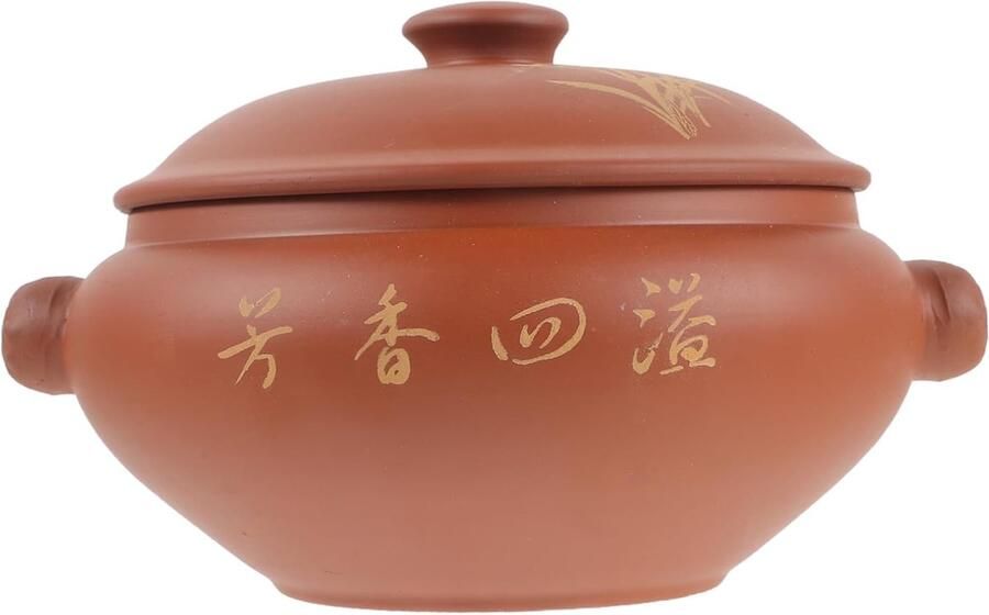 Stoompot Deksel Keramische Soeppan Gelijkmatig Koken Warmte Vasthoudend 22 x 20 x 13 cm Zoals Getoond