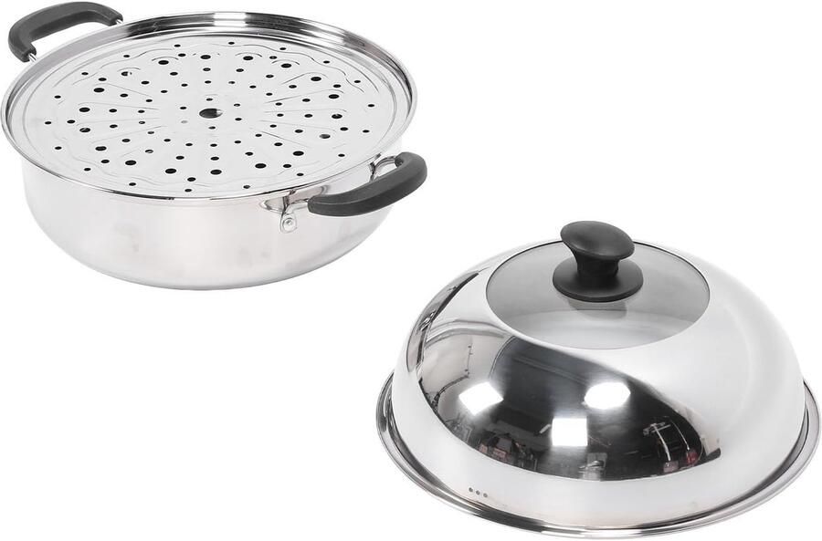 Stoompot met Deksel Kookpot Voorraadpot Vis Zeevruchten Stomen Verdikt Roestvrij Staal