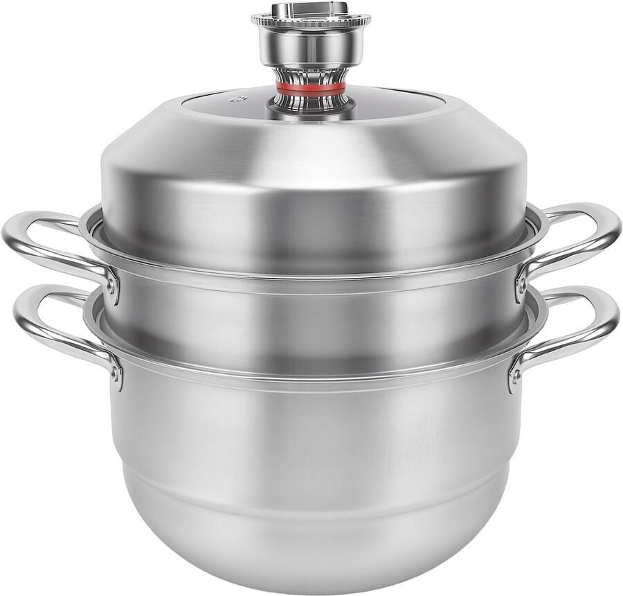 Stoompot Roestvrij Staal Stoompan Kookpan Gezond Koken Ingebouwde Timer 3 Lagen