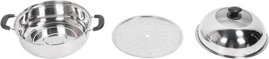 Professionele Stoompot Dubbele Laags Kookpan Zeevruchten Koken Verdikt Roestvrij Staal 32cm Diameter Zilverkleurig
