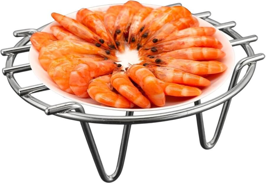 Stoomrek Bakrooster Keuken Accessoire Voedselbereiding Koken Roestvrij Staal 25 cm Zilverkleurig