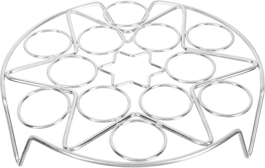 Stoomrek Eieren Houder Eieren Koken Multi-gat Ontwerp 22x22x5.5cm Zilver
