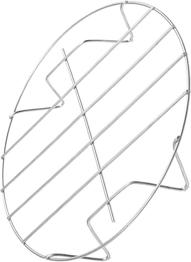 Stoomrek Hoge Voet Keuken Accessoire Gezond Koken Roestvrij Staal 20 x 20 x 3 cm Zilverkleurig - Foto 2