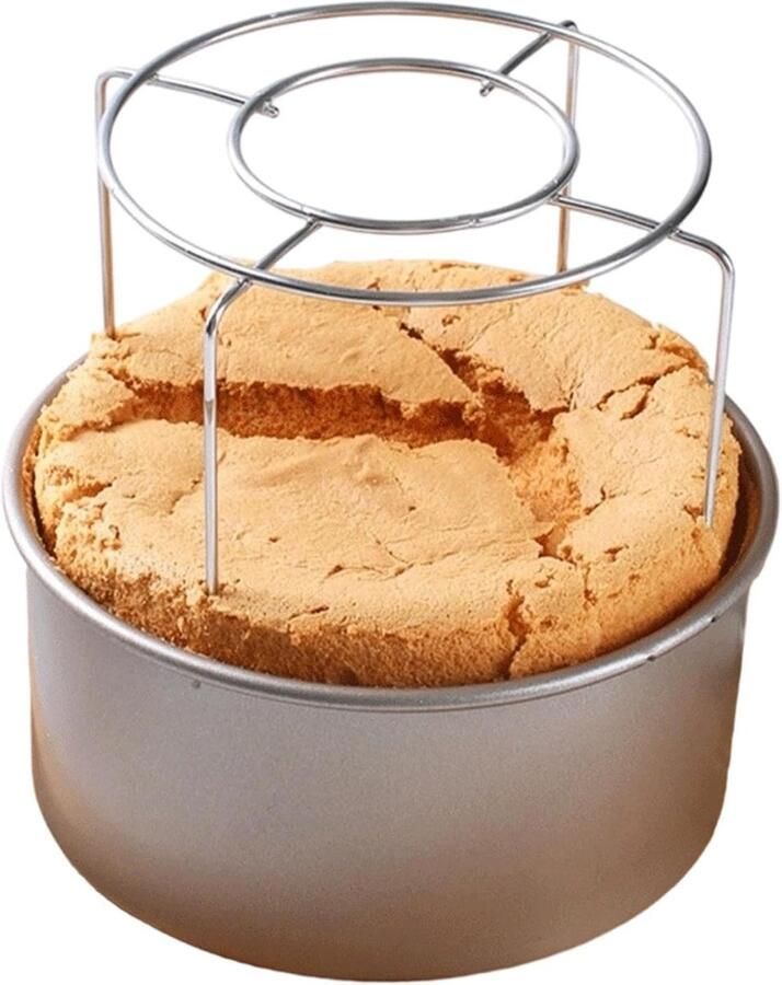 RVS Stoomrek Bakstandaard Koelrek Koken en Bakken Gelijkmatige Warmteverdeling 17x14.5cm Zilverkleurig