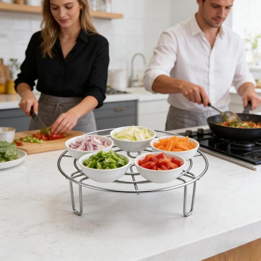 Stoomrek Koelrek Bakrek Gezond Koken Voedselveilig Roestvrij Staal 27.5 cm Zilver