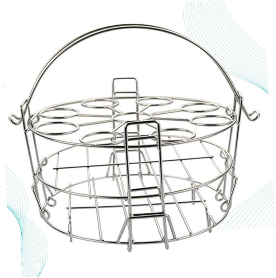 Stoomrek Kookrek Eierhouder Gezond Koken 9 Eier Gaten 22 cm Zilver