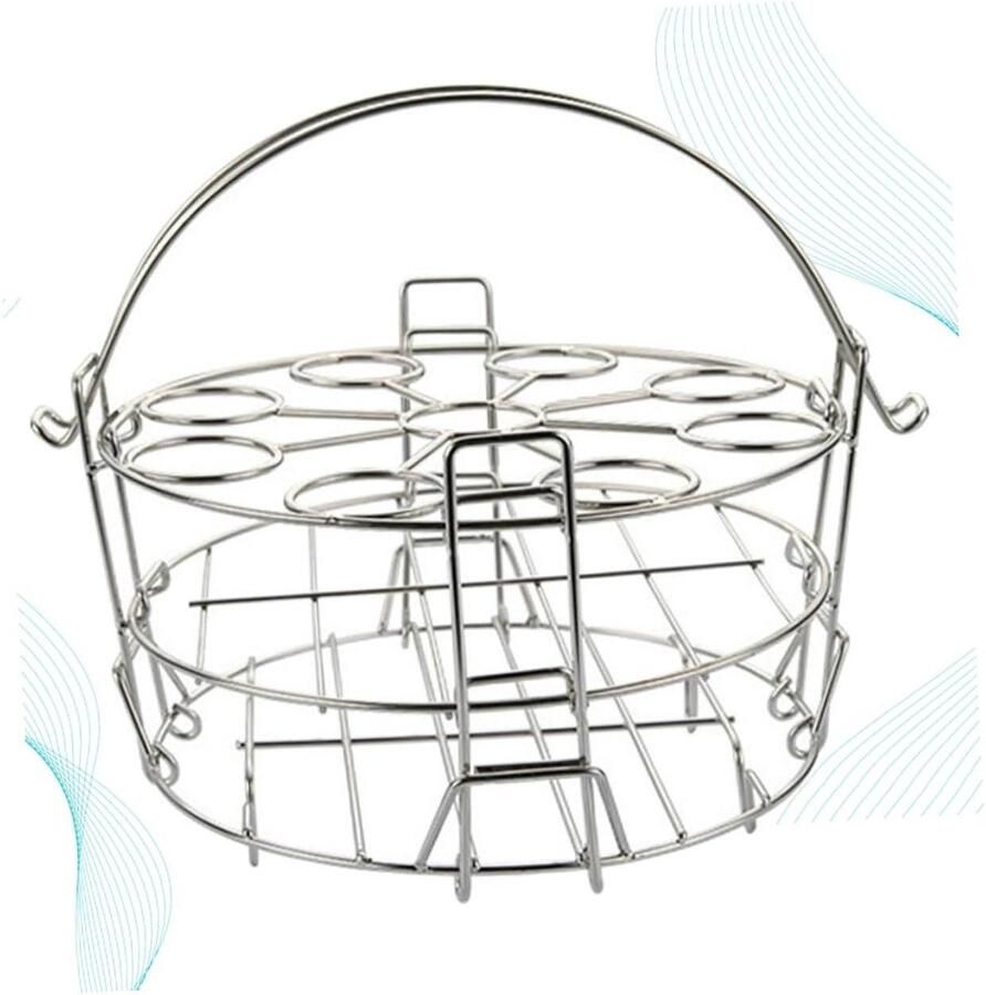 Stoomrek Kookrek Eierhouder Gezond Koken 9 Eieren Houden 22 cm Zilver