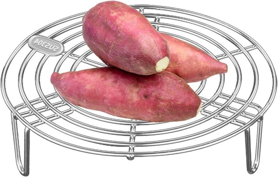 Stoomrek Kookstandaard Gezond Koken Roestvrij Staal 304 20x4 cm Zilver