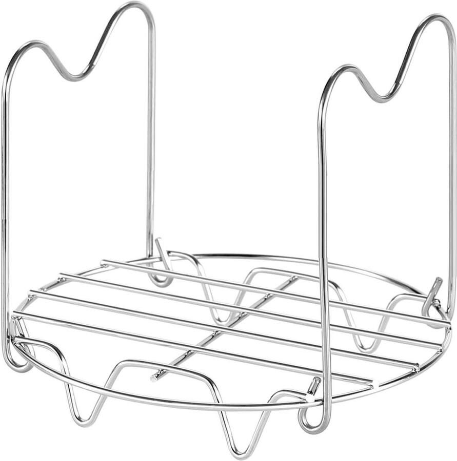 Stoomrek met handgrepen Onderzetter stoommand Snelkoken Roestvrij staal 6qt model