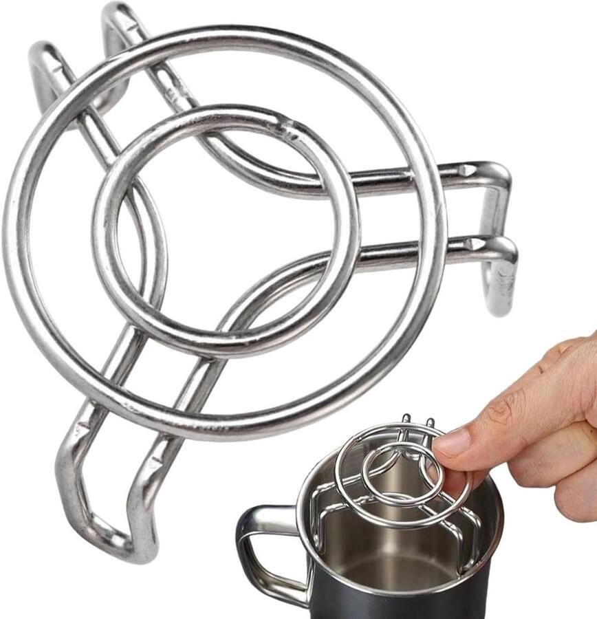 Stoomrek Mini Kookrek Stoommandje Gezond Koken Roestvrij Staal 6x6 cm Zilver