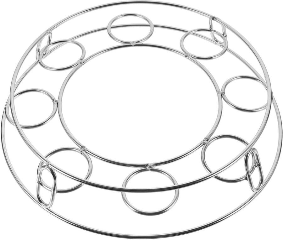 Stoomrek Onderzetter Kookrek Stoommandje Gezond Koken Roestvrij Staal 25.8x22.8CM Zilver