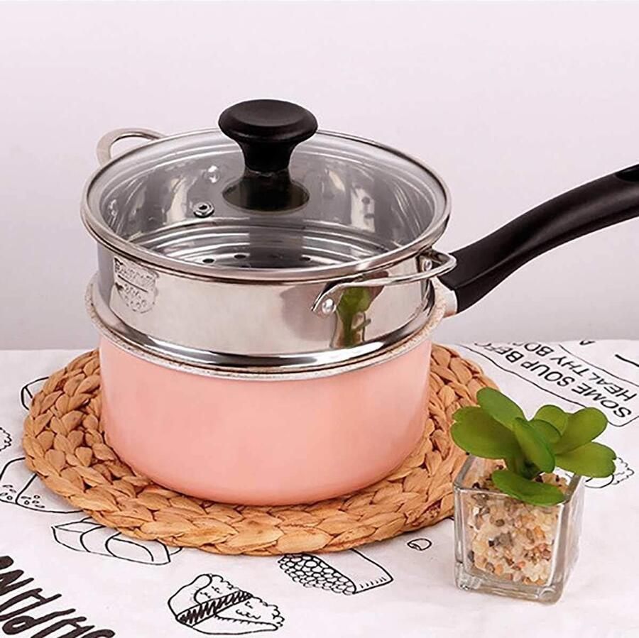 Stoomrek Roestvrij Staal Verdikkingsrek Keuken Gezond Koken Dubbele Oor Handgrepen 16 cm Diameter Zilverkleurig