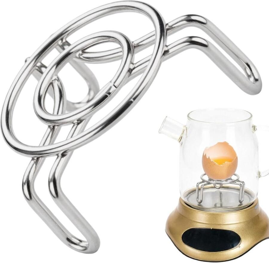 Stoomrek Roestvrijstaal Eierhouder Stomer Gezond Koken Compact Ontwerp 6 x 6 cm Zilver