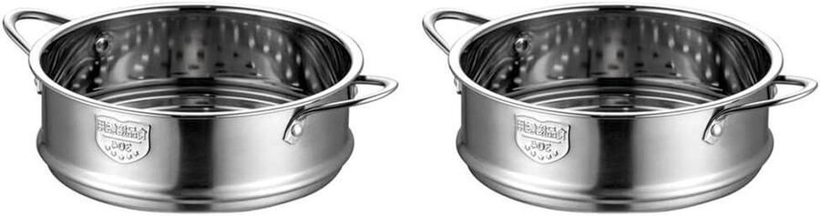 Stoomrek Roestvrijstaal Stoommand Keukengerei Gezond Koken Vaatwasmachinebestendig Ontwerp 20 cm Doorsnede Zilver