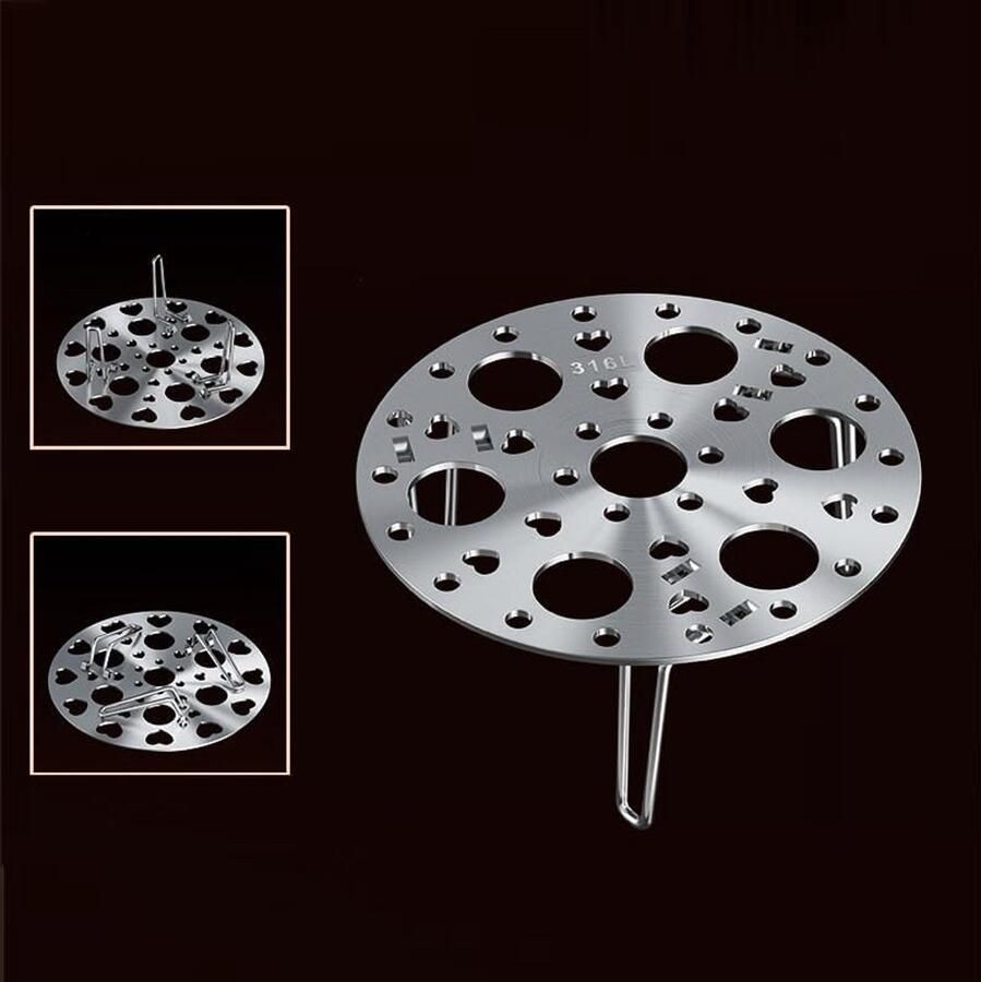 Stoomrek Rond Stoomhouder Bak Gezond Koken Roestvrij Staal 17.5 cm Zilverkleurig