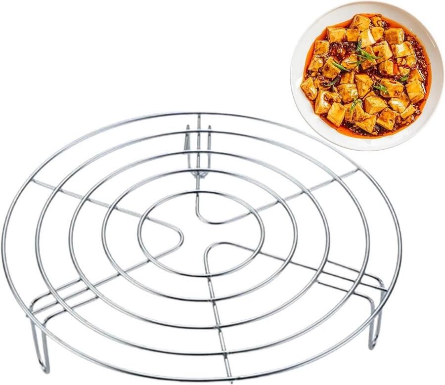 Stoomrek RVS Keukenrooster Bakrek Gelijkmatig Koken Geoptimaliseerde Stoomstroom 16 x 16 x 6 cm Zilver
