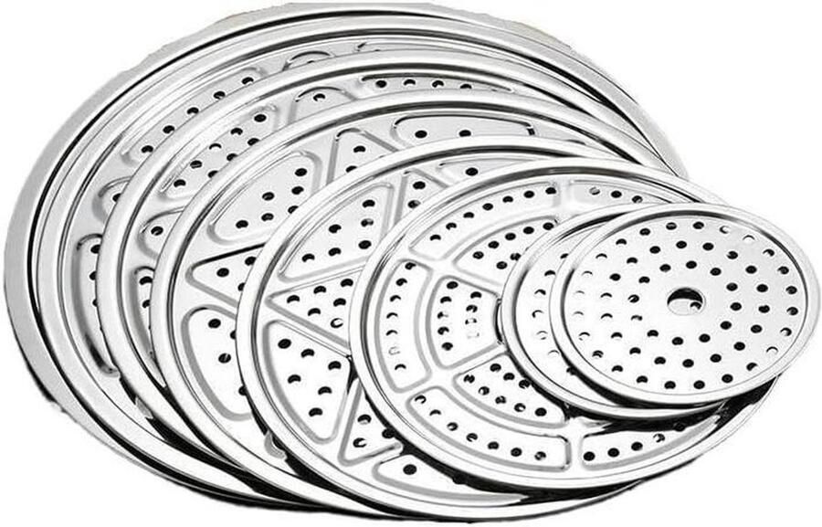 Stoomrek RVS Kookrek Pan Gezond Koken Vaatwasserbestendig 16 cm Zilver