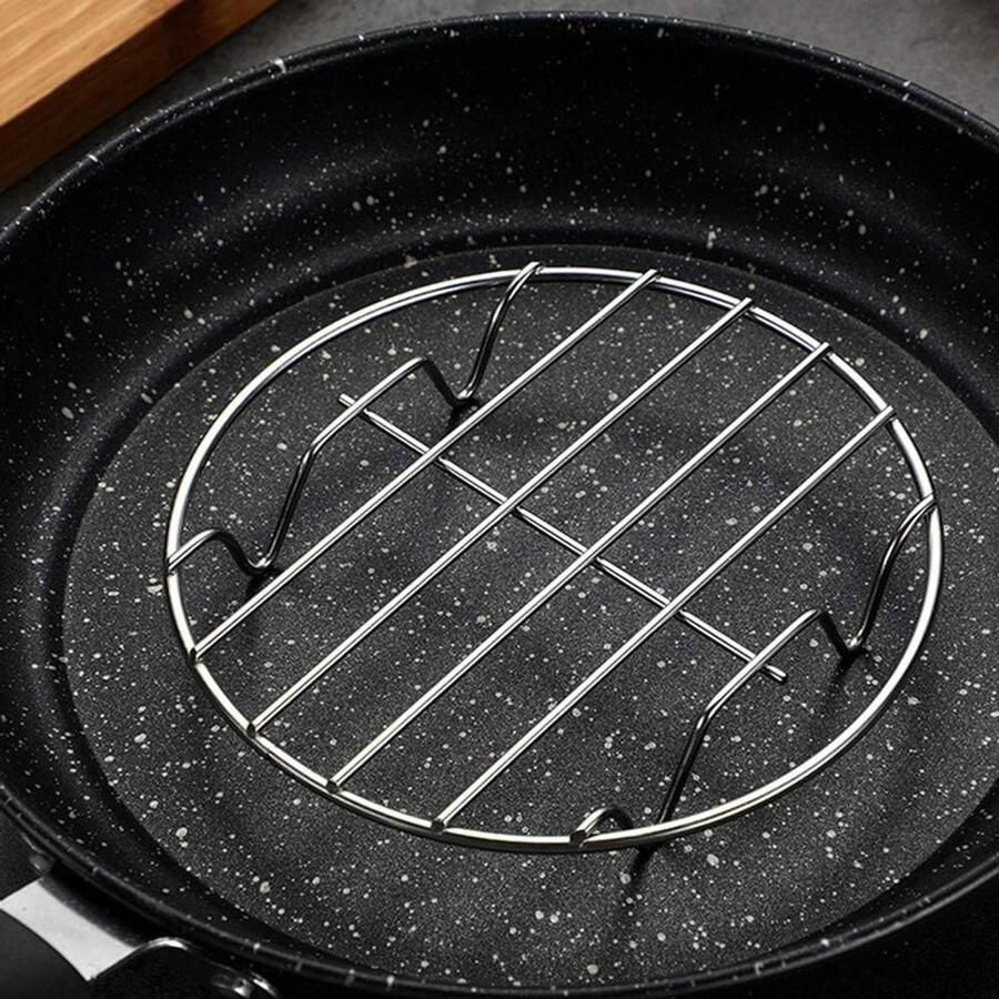 Stoomrek RVS Kookrek Onderzetter Gelijkmatig Koken Robuust Voedselveilig 6 inch Zilverkleurig