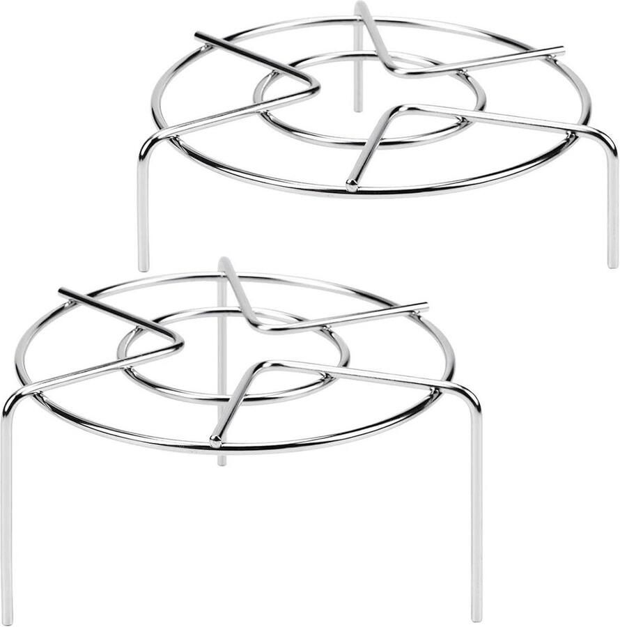 Stoomrek RVS Onderzetter Snelkookpan Gezond Koken Heavy Duty Materiaal 64 inch Rond Zilver