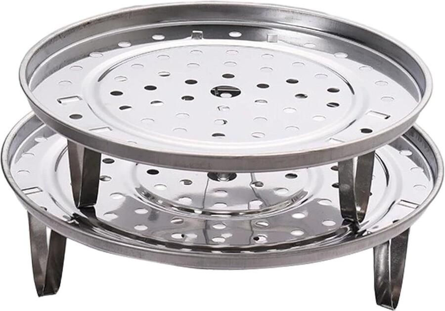 Stoomrek RVS Steamer mand Gezond Koken Verwijderbare Poten 25.5cm Zilver
