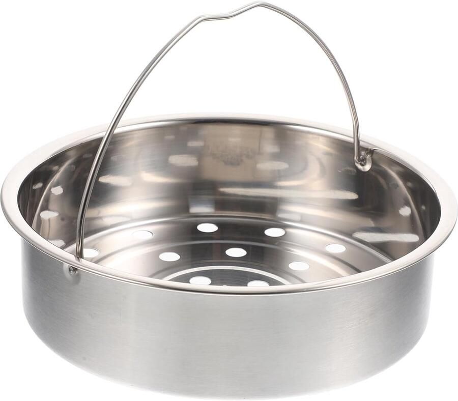 Stoomrek Rvs Stoommandje Stoompan Gezond Koken Duurzaam Roestvrij Staal Ronde Schaal