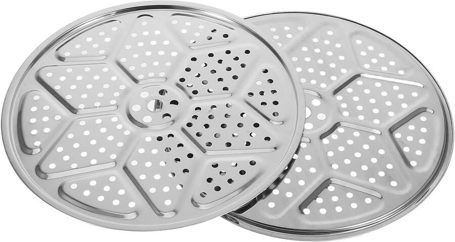 Stoomrek Set Braadslede Dienblad Gezond Koken Roestvrij Staal 31 cm Rond Zilver