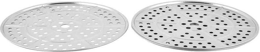 Stoomrek Set Keuken Accessoires Eten Stomen Roestvrij Staal 4 Stuks 28cm Zilverkleurig