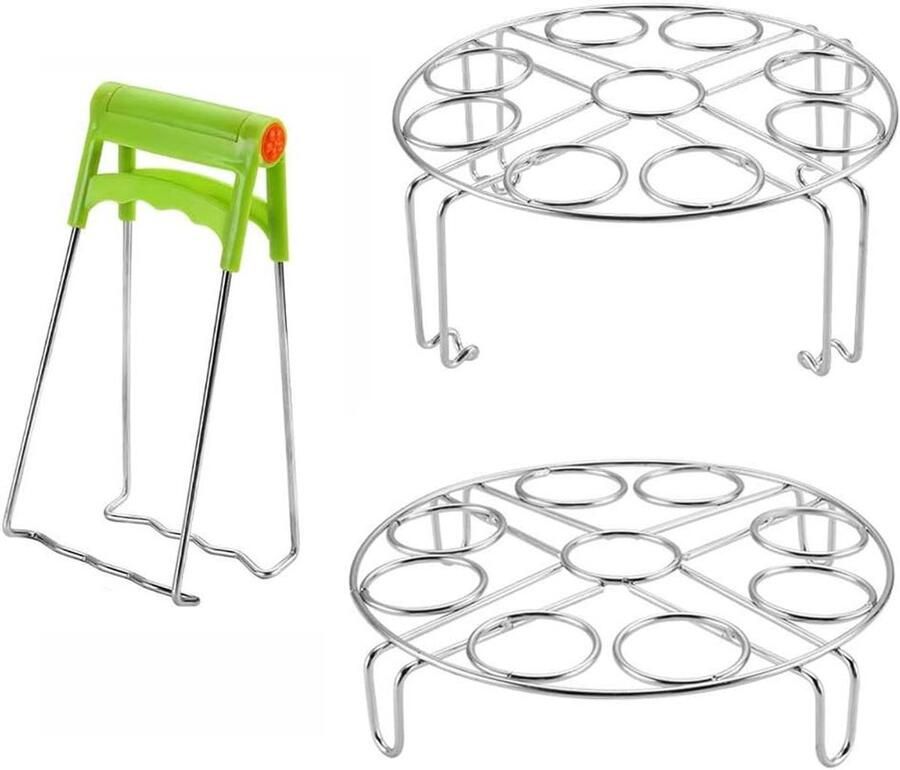 Stoomrek Set Keuken Accessoires Gezond Koken Veelzijdig Gebruik 3 Delen Zilverkleurig