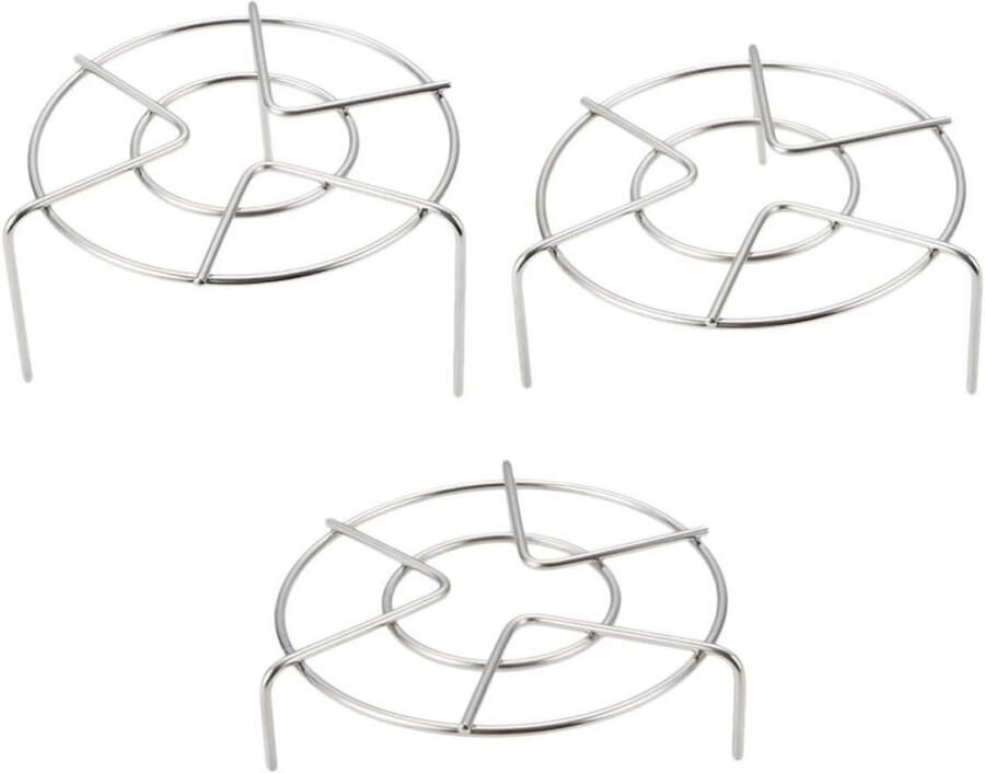 Stoomrek Set Keukenrek Voedsel Stomen Roestvrij Staal 15x8cm Zilver