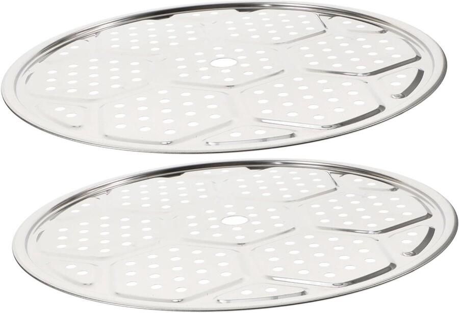 Stoomrek Set Kookaccessoires Gezond Koken Roestvrij Staal 28x28cm Zilverkleurig