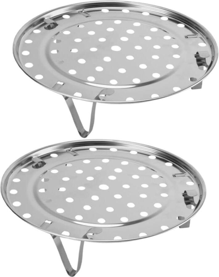 Stoomrek Set Kookrek Accessoires Gezond Koken Roestvrij Staal 23.5 cm Zilver