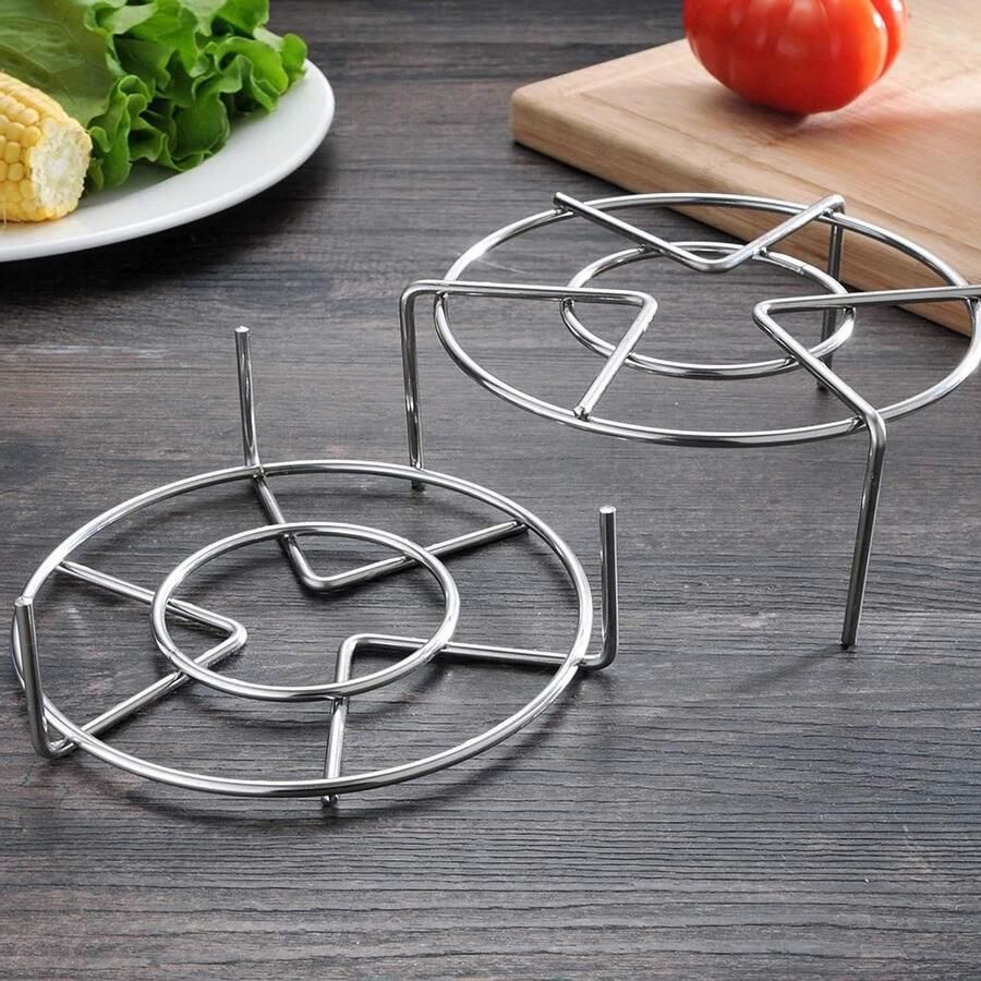 Stoomrek Set Kookrek Accessoires Gezond Koken Set van 3 Universeel Zilverkleurig