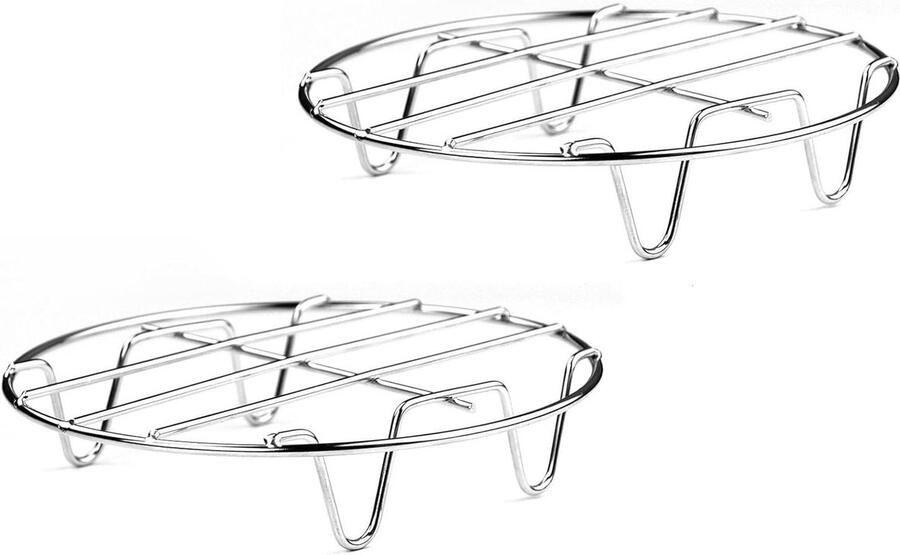 Stoomrek Set Kookrek Ringen Gezond Koken Lekvrij Ontwerp 2 Stuks 19cm Zilverkleurig